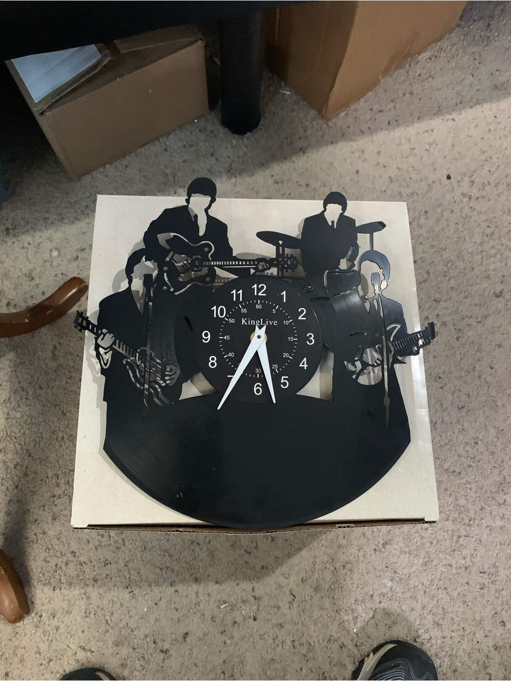 The Beatles Silhouette Band Vinyl Record Clock (bask)